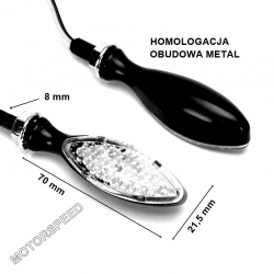 KIERUNKOWSKAZY LED HOMOLOGACJA METALOWE KOMPLET